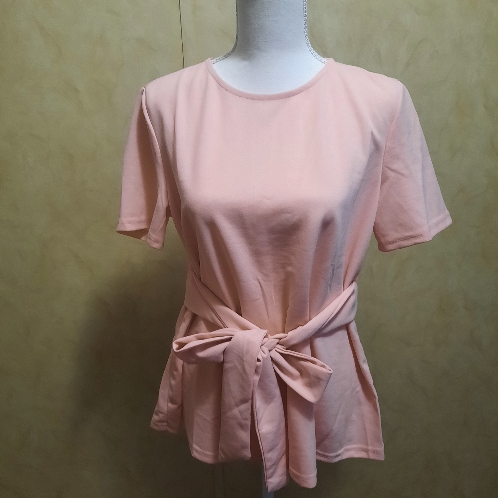 Pink bow blouse